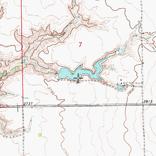 Topographic Map of Supenau Lake Dam, MT