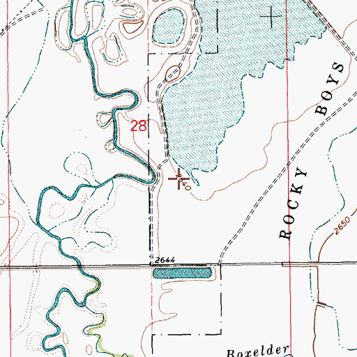Topographic Map of Kamaloop Number 2 Dam, MT