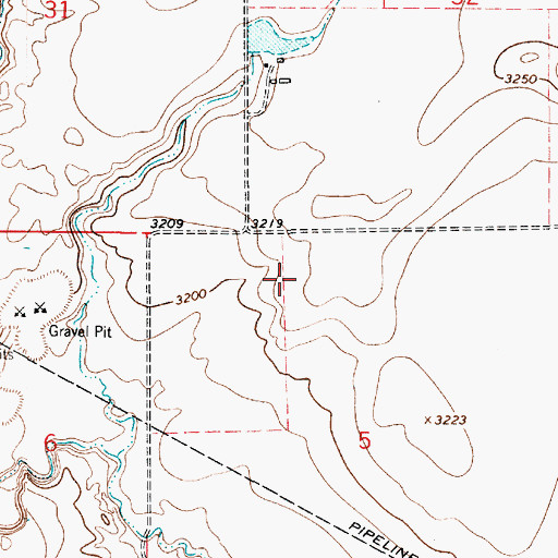 Topographic Map of Gagnon Reservoir Dam, MT