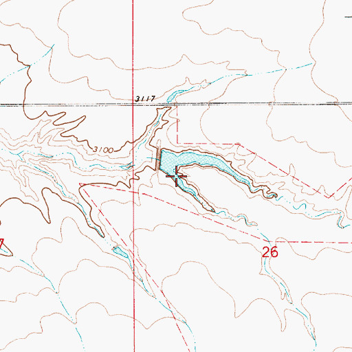 Topographic Map of Gala Kul Dam, MT