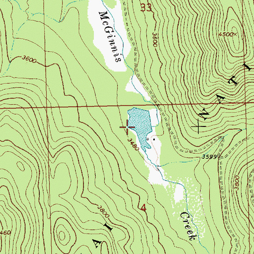 Topographic Map of McGilla Gorilla Number 50 Dam, MT