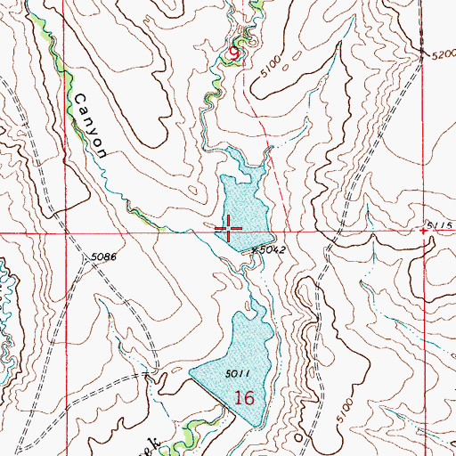 Topographic Map of Hundred Dollar Bill Dam, MT