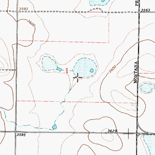 Topographic Map of Marias Hereford Ranch Number 30 Dam, MT