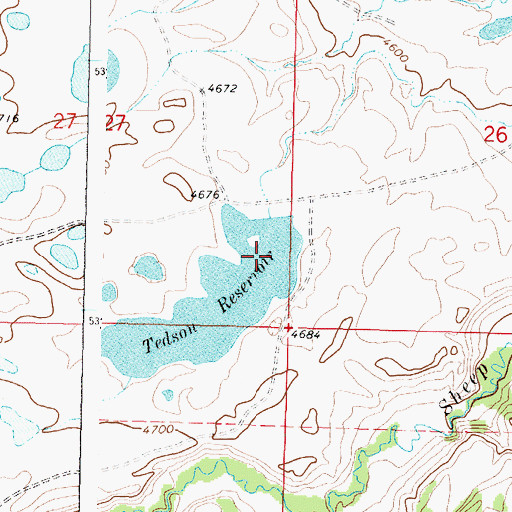Topographic Map of Tedson Reservoir Dam, MT