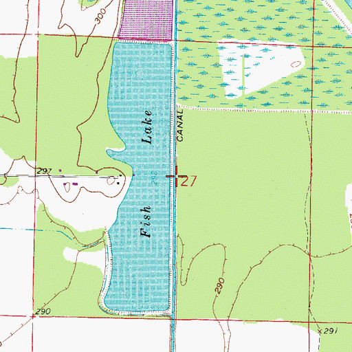Topographic Map of Fish Lake Dam, AR