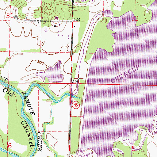 Topographic Map of Lake Overcup Dam, AR