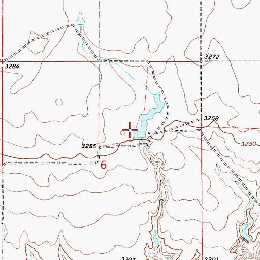 Topographic Map of Castor Dam, MT
