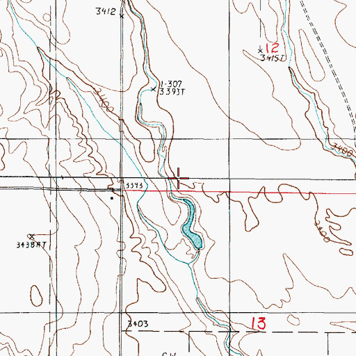 Topographic Map of Lipton Dam, MT