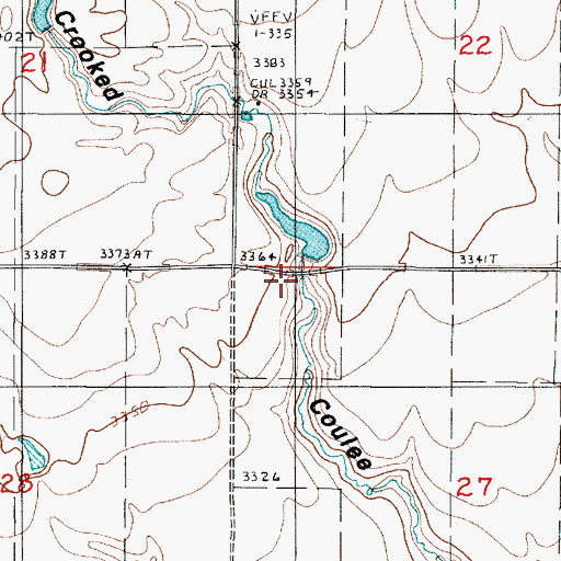 Topographic Map of Crooked Man Dam, MT