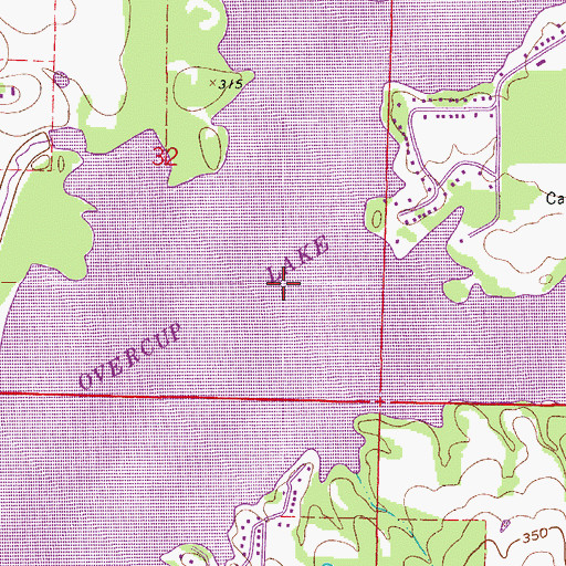 Topographic Map of Lake Overcup, AR