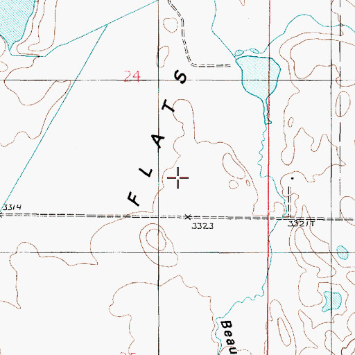 Topographic Map of Fender Bender Dam, MT