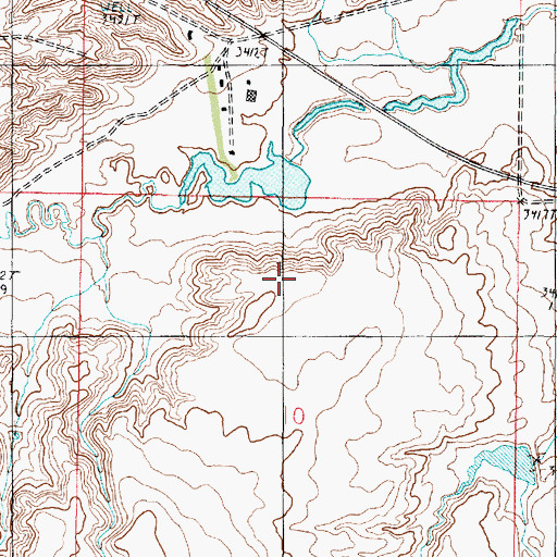 Topographic Map of Hunky Dorie Dam, MT