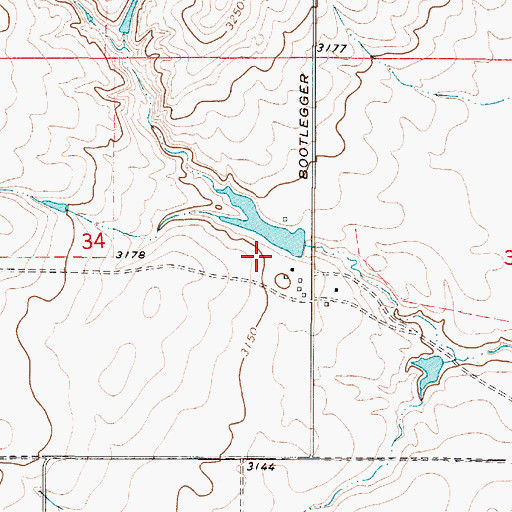 Topographic Map of Gladiolus Dam, MT