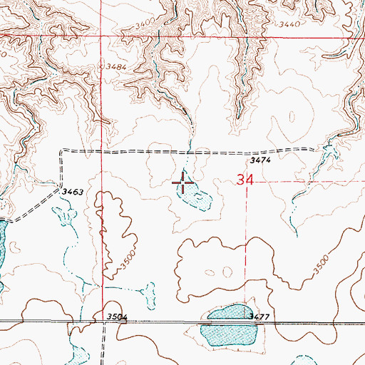 Topographic Map of Loubren Incorporated Number 1 Dam, MT