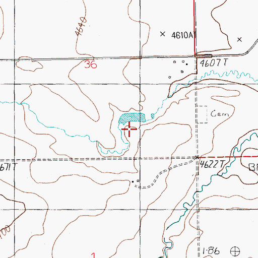 Topographic Map of Ozone Layer Dam, MT