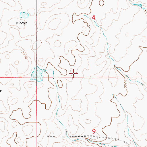 Topographic Map of O'Lot O'Farmin' Dam, MT