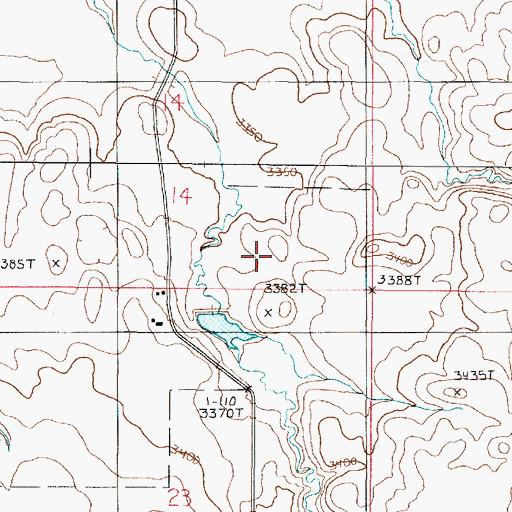 Topographic Map of One Deck Joe Dam, MT