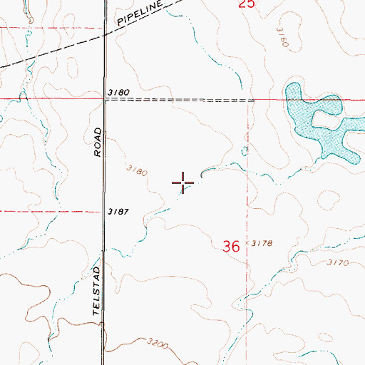 Topographic Map of Three Dollar Bill Dam, MT