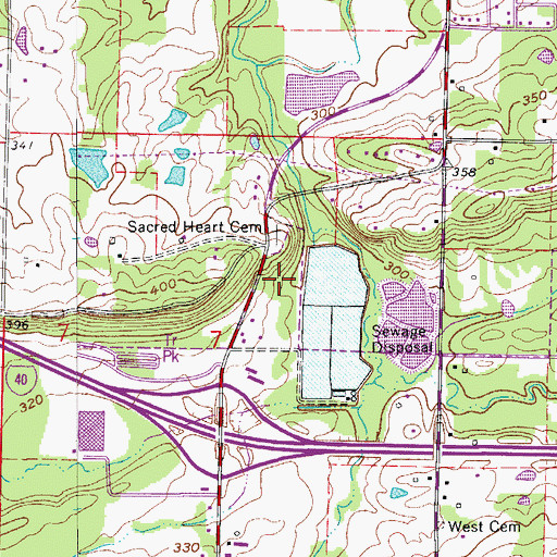 Topographic Map of Morrilton Sewage Lake, AR