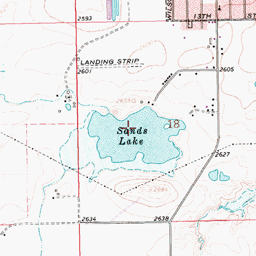 Topographic Map of Sands Lake North Dam, MT