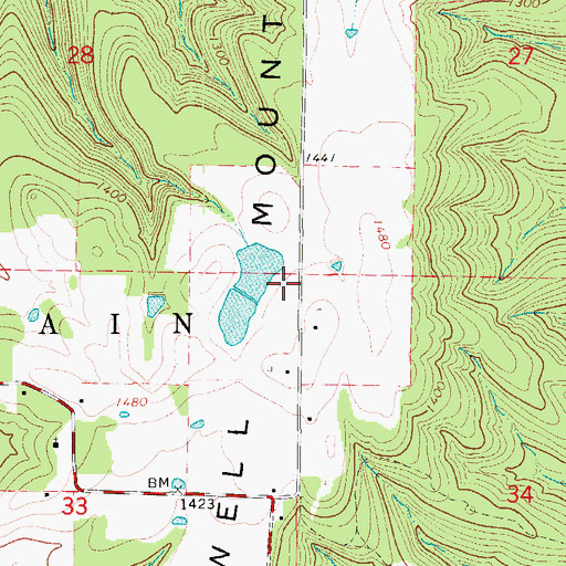 Topographic Map of Jackson Lake Dam, AR