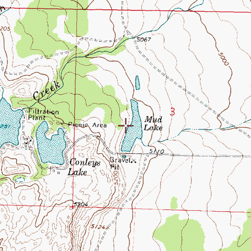 Topographic Map of Mud Lake Dam, MT