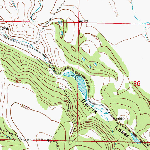 Topographic Map of Herrin Lake Dam, MT