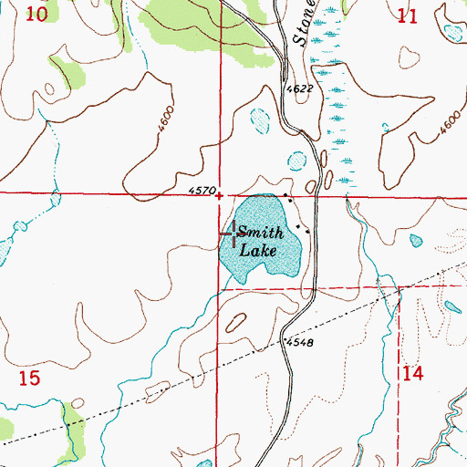 Topographic Map of Smith Lake Dam, MT