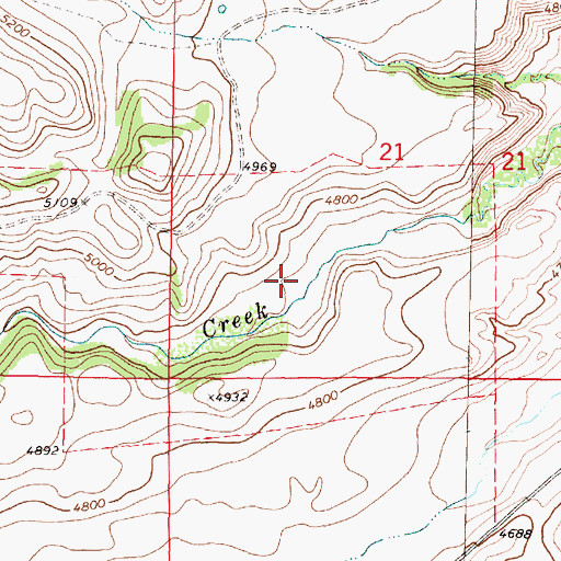 Topographic Map of Really Red Dam, MT