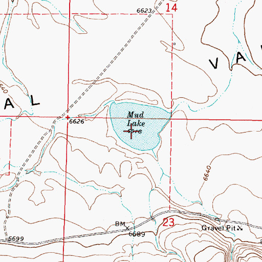 Topographic Map of Mud Lake Dam, MT