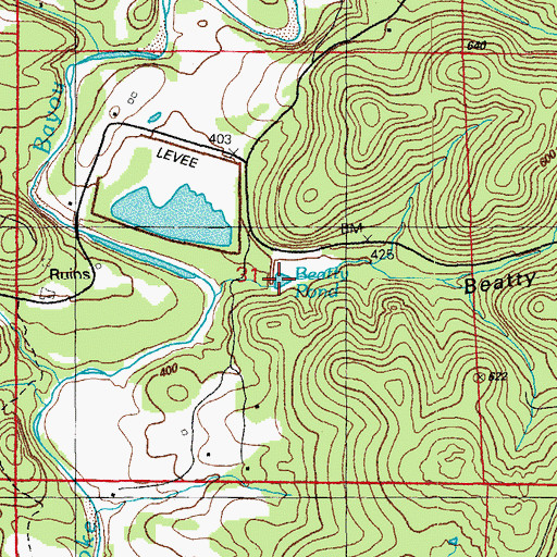 Topographic Map of United States Mag Corp Lake, AR