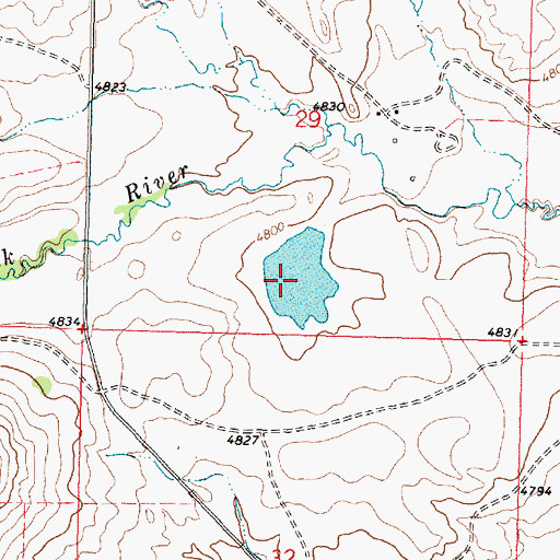Topographic Map of Pistol Bullet Dam, MT