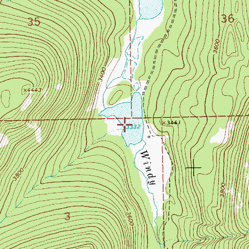 Topographic Map of Shellys Hope Dam, MT