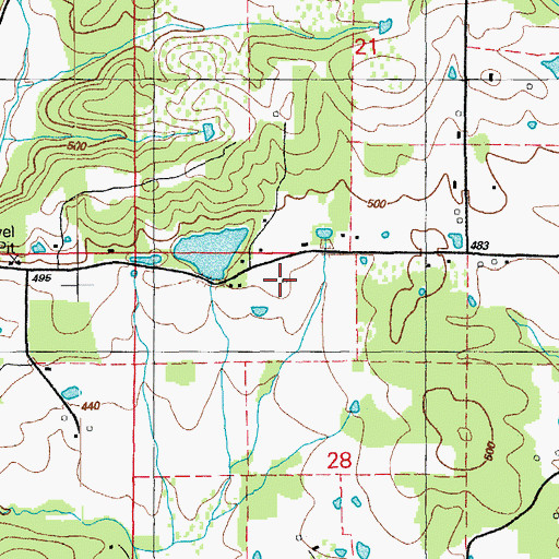 Topographic Map of Lee Britten Lake Dam, AR
