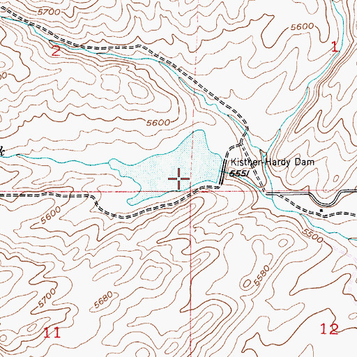 Topographic Map of Kistner Hardy Dam, MT
