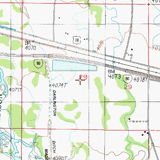 Topographic Map of Pacabo Dam, MT