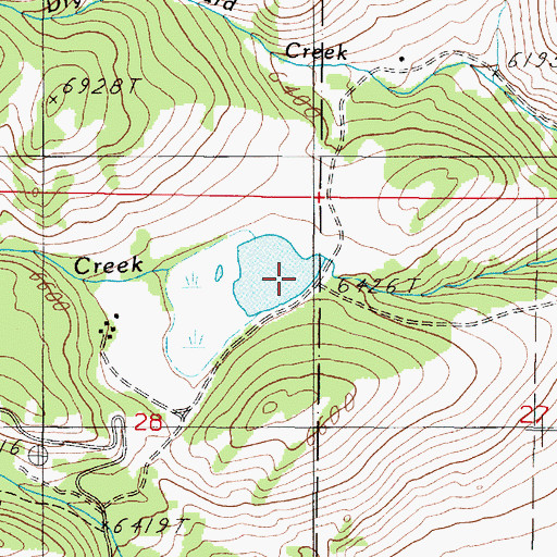 Topographic Map of Billito Lark Dam, MT