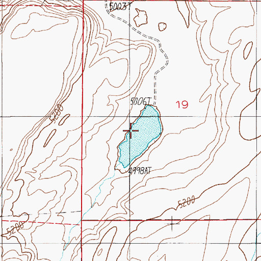 Topographic Map of Yastremski Dam, MT