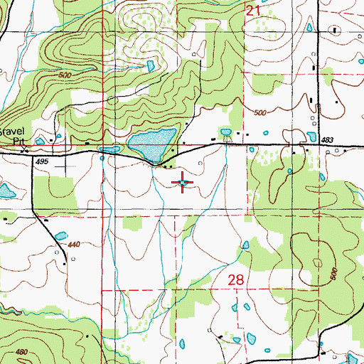 Topographic Map of Lee Britten Lake, AR
