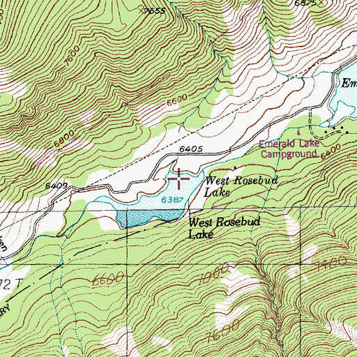 Topographic Map of West Rosebud Lake Dam, MT