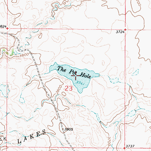 Topographic Map of The Pot Hole Dam, MT