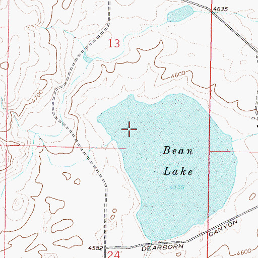 Topographic Map of Bean Lake Dam, MT