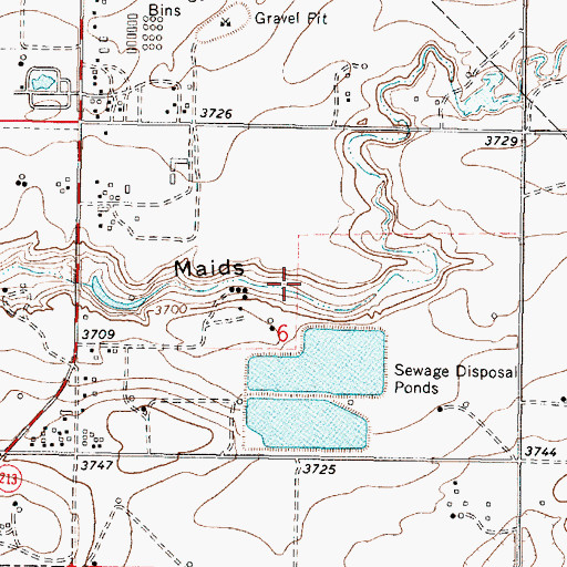 Topographic Map of Cut Bank Sewage Disposal Pond Dam, MT