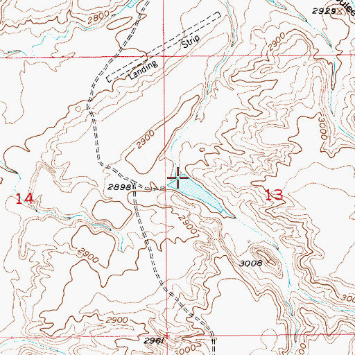 Topographic Map of Blue Baron Dam, MT
