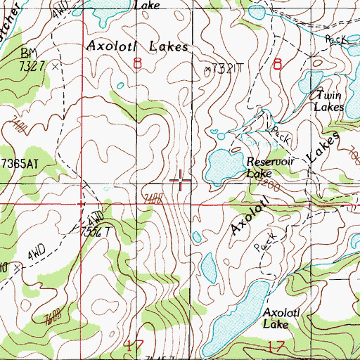 Topographic Map of Middle Axolotl Lake Number 2 Dam, MT