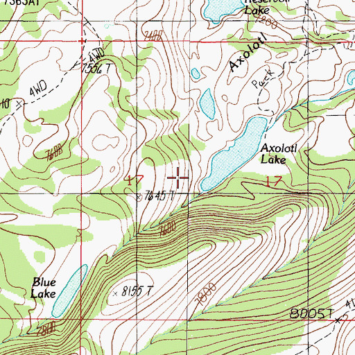 Topographic Map of South Axolotl Lake Dam, MT