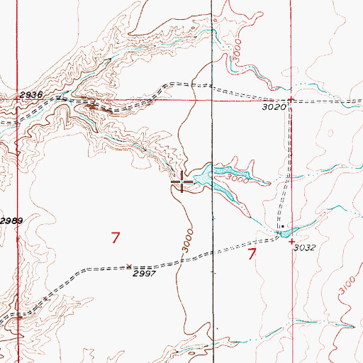 Topographic Map of Hankins Number 1 Dam, MT