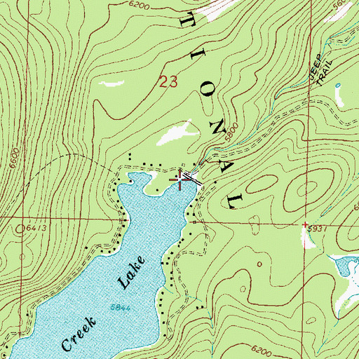 Topographic Map of Rock Creek Lake Dam, MT