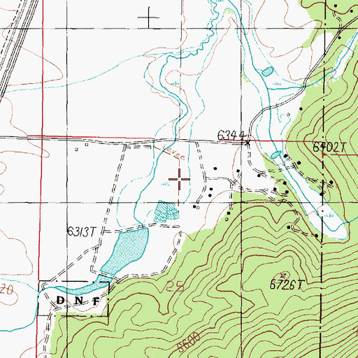 Topographic Map of B and B Fish Pond Dam, MT