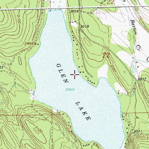 Topographic Map of Glen Lake Dam, MT